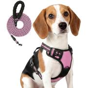 AYESY Harnais Chien Anti Traction, avec Une Laisse et 3 Boucles Rose M | Arnet pour Chiens en tissu Oxford pour Petit Moyen Grand Respirant Réglable Facile à Mettre et à Enlever pour Promenade