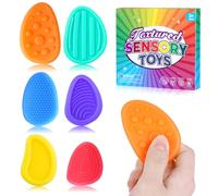 AYESY Jouets Sensoriels pour en-fants，6 Pièces texturées en Pierre d'inquiétude Jouets sensoriels Anti-Stress en Pierre pour autistes， Anti-Stress pour soulager l'anxiété