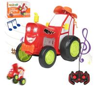 AYESY Jouets Voiture Sautante Folle, Jumping Car Voiture de Cascade à Bascule Rotative à 360 °, TéLéCommande Saut Cascadeur avec Lumière LED Musicale pour Cadeau Les de 3 Ans et