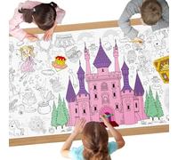 AYESY Nappe à Colorier pour Enfants，180 * 76cm Château Papier Dessin pour Enfant DIY Géant Coloriage Affiche Jeux d'anniversaire, Activités pour Enfants