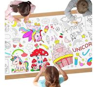 AYESY Nappe à Colorier pour Enfants,180 * 90cm Licorne Papier Dessin pour Enfant DIY Géant Coloriage Affiche Jeux d'anniversaire, Activités pour Enfants