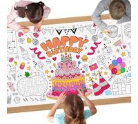 AYESY Nappe à Colorier pour Enfants,180 * 90cm Noël Papier Dessin pour Enfant DIY Géant Coloriage Affiche Jeux d'anniversaire, Activités pour Enfants