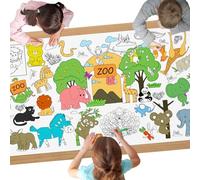 AYESY Nappe à Colorier pour Enfants,180 * 90cm Zoo Papier Dessin pour Enfant DIY Géant Coloriage Affiche Jeux d'anniversaire, Activités pour Enfants