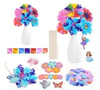 AYESY Poke Art DIY Toys, Ensemble de Fleurs à Piquer Et à Coller pour Enfants Rêve Infini D'enfance Peint à La Main, Craft Kit de Bricolage pour Enfants Débutants, Cadeau d'Anniversaire pour Filles