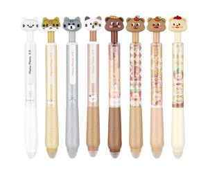 AYESY Stylos à Encre Gel Effaçable, 8 Pièces 0.5 mm Stylo Gel Kawaii Animaux Motif Animal Stylos à Bille Thermosensible Encre Gels Effaçable Panda Espace Chat Ours Fraise pour Enfant Etudiant Adulte