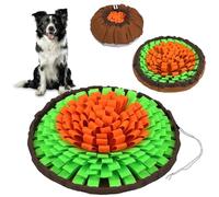 AYESY Tapis de Fouille Chien, Tapis de Reniflant Léchage Recherche de Nourriture Antidérapant Jouet Éducateur pour Chiens Slow Food l'apprentissage de l'intelligence et de l'olfaction, Vert Orange