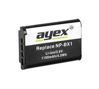 ayex Batterie NP-BX1 Compatible pour Sony par Exemple DSC-RX100, RX1, HX60V, HX300 et HDR-PJ240, CX240E, AS15, AS20, GW66VE