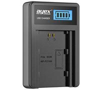 ayex Chargeur USB pour Batterie Sony Type NP-FZ100 - Chargement Via Prise d'alimentation USB, Ordinateur Portable, Batterie Externe ou PC - Écran LCD avec indicateur de Niveau de Charge