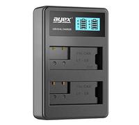 ayex Double Chargeur USB pour Batteries Canon LP-E8 par Exemple EOS 700D 650D 600D 550D Chargement Via Prise Secteur USB sur Ordinateur Portable ou Power Bank avec écran LCD éclairé intégré pour