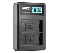 ayex Double Chargeur USB pour Batteries Sony Li-ION Type NP-F550 - Chargement Via Prise USB, Ordinateur Portable, Batterie Externe ou PC - Écran LCD avec indicateur de Charge