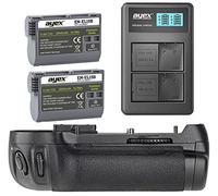 ayex Lot de poignées de batterie compatibles avec Nikon D7100 D7200 similaire à MB-D15 + 2 batteries EN-EL15B + chargeur double USB