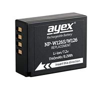 ayex NP-W126S Batterie compatible avec Fujifilm X-T4 X-T3 X-T2 X-T30 II X-Pro3 X-H1 GFX 100S GFX 50S GFX 50R Excellente performance de la batterie 1140 mAh