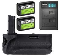 ayex Poignée d'alimentation AX-A7/A7R/A7S Compatible avec Sony A7, A7R, A7S (similaire à VG-C1EM) + 2 Batteries ayex NP-FW50 + Chargeur Double USB - Pack à Prix avantageux 3 pièces - Kit