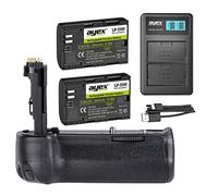 ayex Poignée d'alimentation compatible avec Canon EOS 70D 80D 90D + 2 batteries LP-E6N + chargeur USB double poignée de batterie, idéale pour prendre des photos en format portrait