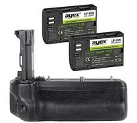 ayex Poignée d'alimentation compatible avec Canon EOS R5 et R6 comme BG-R10 avec 2 batteries LP-E6N - Poignée compacte pour un maintien confortable et sûr - Ergonomique et robuste