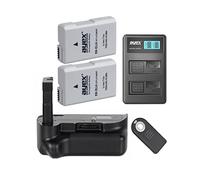 ayex Poignée d'alimentation compatible avec Nikon D5100 D5200 comme BG-2G avec déclencheur à distance infrarouge + 2 batteries EN-EL14 + 1 chargeur USB double