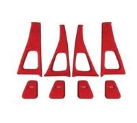 AYEXNSV Cache-Bouton de Porte Compatible avec Tesla Model 3 Y 2018-2023, intérieur en suédine, Accessoires Auto(for Big Red)