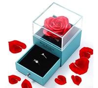 AYGCI Rose Eternelle Conservé Fleur Rose Boîte Cadeau d'anniversaire pour Femme, Anniversaire de Mariage, Surprise Romantique pour Noël Saint Valentin, fête des mères Fleurspréservées (Bleu)