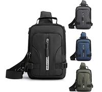 AYGCI Sacoche Homme Bandouliere Sac de Poitrine Homme Bandoulière Sling Bag Sacs a Dos Porté épaule Travers avec Port de Charge USB CrossBody Bag pour Le Camping Le Travail la Randonnée Les Voyages