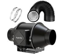 Aygrochy 100mm Extracteur d'Air 363 m³/h,Ventilateur d'extraction EC Moteur avec Tuyau flexible de VMC Salle de Bain, Cuisine,Garage,tentes de culture,ventilation.