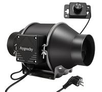 Aygrochy 100mm Extracteur d'Air Réglable 363 m³/h,Ventilateur d'extraction EC Moteur avec Contrôleur de Vitesse Variable Pour VMC Salle de Bain, Cuisine,Garage,tentes de culture,ventilation.