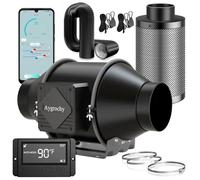 Aygrochy 100mm Wifi App Ventilateur en Ligne Kit avec régulateur de température et d'humidité, Extracteur d'air avec Filtre à Charbon d'air et Tuyau d'évacuation pour Culture hydroponique