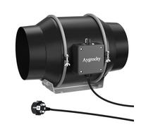 Aygrochy 125mm Extracteur d'Air avec Moteur EC, Ventilateur de Gaine Silencieux 416 m³/h, pour booster, tentes de culture, l'évacuation de l'air, de la fumée et de la poussière.