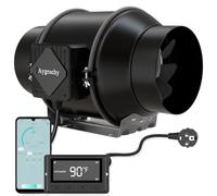 Aygrochy 150mm App Extracteur d'Air 55W, Moteur EC triphasé avec programmation de la température et de l'humidité, ventilateur d'extraction de 2800 tr/min pour Booster, tentes de culture.