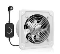 Aygrochy 150mm Extracteur d'air réglable 527 m³/h | Ventilateur mural silencieux avec moteur DC et clapet anti-retour | Prise UE | Idéal pour salles de bain, cuisines, garages et greniers - Blanc