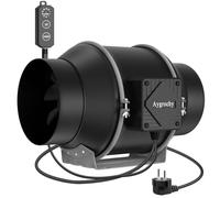 Aygrochy 150mm Extracteur d'Air réglable PWM, EC Moteur ventilateur extracteur avec IEC EU Plug ent 1,5 m de Cordon d'alimentation EU pour VMC Salle de Bain, tentes de culture, ventilation Bureau.