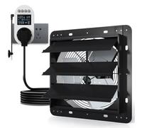 Aygrochy 300mm Ventilateur d'extraction à Volets Thermostat Garage serres | Prise intelligente avec hygrostat, minuterie et temporisation, extracteur d'air mural industriel pour sous-sol et cuisines