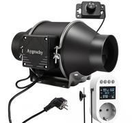 Aygrochy Extracteur d'Air 150mm,prise intelligente für tentes | Ventilateur d'extraction 36m³/h) avec capteur d'humidité systèmes de ventilation hydroponique