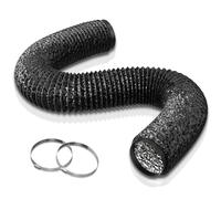 Aygrochy tuyau ventilation PVC en 100mm, 5m tuyau d'évacuation d'air flexible en Aluminium avec 2 colliers de serrage en acier inoxydable pour Climatisation Déshumidificateur Extracteur