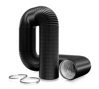 Aygrochy tuyau ventilation PVC en 100mm, 6m tuyau d'évacuation d'air flexible en Aluminium avec 2 colliers de serrage en acier inoxydable pour Climatisation Déshumidificateur Extracteur