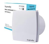 Aygrochy Ventilateur Extracteur d'Air 100mm Silencieux, VMC Salle de Bain avec Clapet Anti-Retour, Prise UE, Économe en Énergie, Pour Salle de Bain, Cuisine, Bureau, WC, Garage