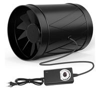 Aygrochy Ventilateur Extracteur d'air 150mm, 22W 586 m³/h Extracteur d air de Ventilation avec Contrôleur de Vitesse Variable Aérateur Extracteur d'humidité pour Caves, Garages, Tente de Culture