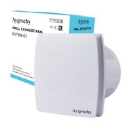Aygrochy Ventilateur extracteur d'air silencieux 100mm, Extracteur Salle de Bain avec Avec capteur d'humidité et minuterie et Clapet Anti Retour 100m³, Prise UE avec câble d'alimentation de 1 mètre