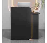 AYHARYLH Bureau de réception avec tiroir à clavier, compteur de réception LED, mobilier de réception de bureau, parfait pour supermarché, salon et bureau, design élégant de bouclier de confidentialité