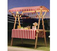 AYHARYLH Chariot de Nourriture Pliable en Bois avec Roues, Établi Vendeur Mobile Robuste pour Marché Fermier, Snacks, Desserts et Kiosque de Rue(Rosso,120cm/47.2in)