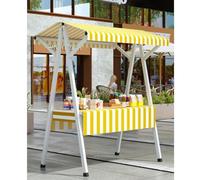 AYHARYLH Chariot de Vente Mobile et Pliable pour Street Food - Stand Commercial à Vendre pour Hot Dogs, Glaces, Snacks et Marchés Fermiers(Giallo,180cm/70.8in)