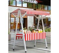 AYHARYLH Chariot de Vente Mobile et Pliable pour Street Food - Stand Commercial à Vendre pour Hot Dogs, Glaces, Snacks et Marchés Fermiers(Rosso,120cm/47.2in)