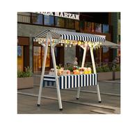AYHARYLH Chariot de Vente Mobile et Pliable pour Street Food - Stand Commercial à Vendre pour Hot Dogs, Glaces, Snacks et Marchés Fermiers(Blauw,150cm/59in)