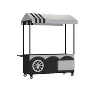 AYHARYLH Chariot Portable Avec Auvent Rayé - Stand Mobile Sur Roues Pour La Vente Alimentaire, Présentoir Verrouillable Idéal Pour Les Marchés, Rue Et Événements(Nero,200cm/78.7in)