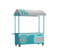 AYHARYLH Chariot Portable Avec Auvent Rayé - Stand Mobile Sur Roues Pour La Vente Alimentaire, Présentoir Verrouillable Idéal Pour Les Marchés, Rue Et Événements(Blauw,200cm/78.7in)