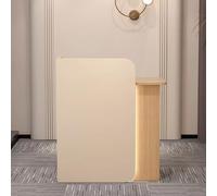 AYHARYLH Comptoir d'accueil Blanc Moderne avec Tiroirs Verrouillables et Éclairage LED - Bureau de Réception pour Salon, Hôtel, Bureau, Magasin, Lobby(Beige+Yellow,80 * 45 * 100cm)