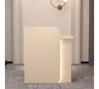 AYHARYLH Comptoir d'accueil Blanc Moderne avec Tiroirs Verrouillables et Éclairage LED - Bureau de Réception pour Salon, Hôtel, Bureau, Magasin, Lobby(Beige,60 * 45 * 100cm)