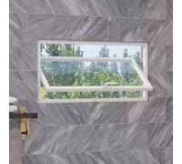 AYHARYLH Fenêtre Coulissante Affleurante Rotative À 360°, Fenêtre À Battants Ventilée en Alliage D'aluminium avec Poignées, Remplacement pour Abris de Jardin et Poulaillers(Wit,80x40cm)