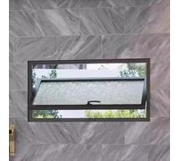 AYHARYLH Fenêtre Coulissante Affleurante Rotative À 360°, Fenêtre À Battants Ventilée en Alliage D'aluminium avec Poignées, Remplacement pour Abris de Jardin et Poulaillers(Black+Black,80x30cm)