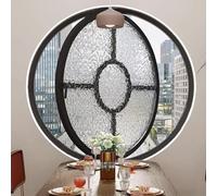 AYHARYLH FenêTre Coulissante Fenêtres De Hangar Rondes Rotatives À 360°, Hublot Décoratif pour Cuisine Et Maison,pour Ventilation Et Intimité(Black+Clear,100cm/39in)