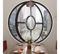 AYHARYLH FenêTre Coulissante Fenêtres De Hangar Rondes Rotatives À 360°, Hublot Décoratif pour Cuisine Et Maison,pour Ventilation Et Intimité(Nero,70cm/27.5in)